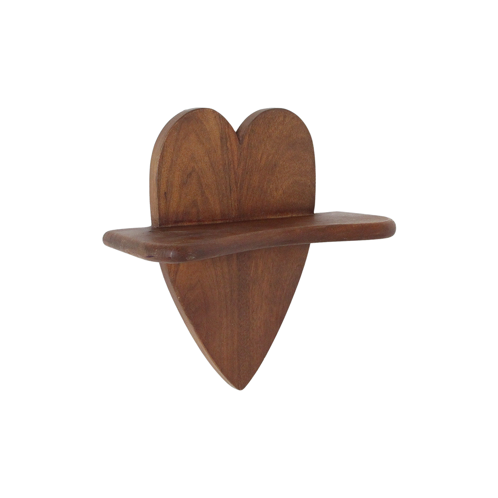 Bullnose mangohouten wandplank Heart