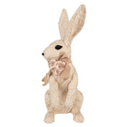 Decoratie Beeld Konijn 25x19x54 cm Beige Textiel