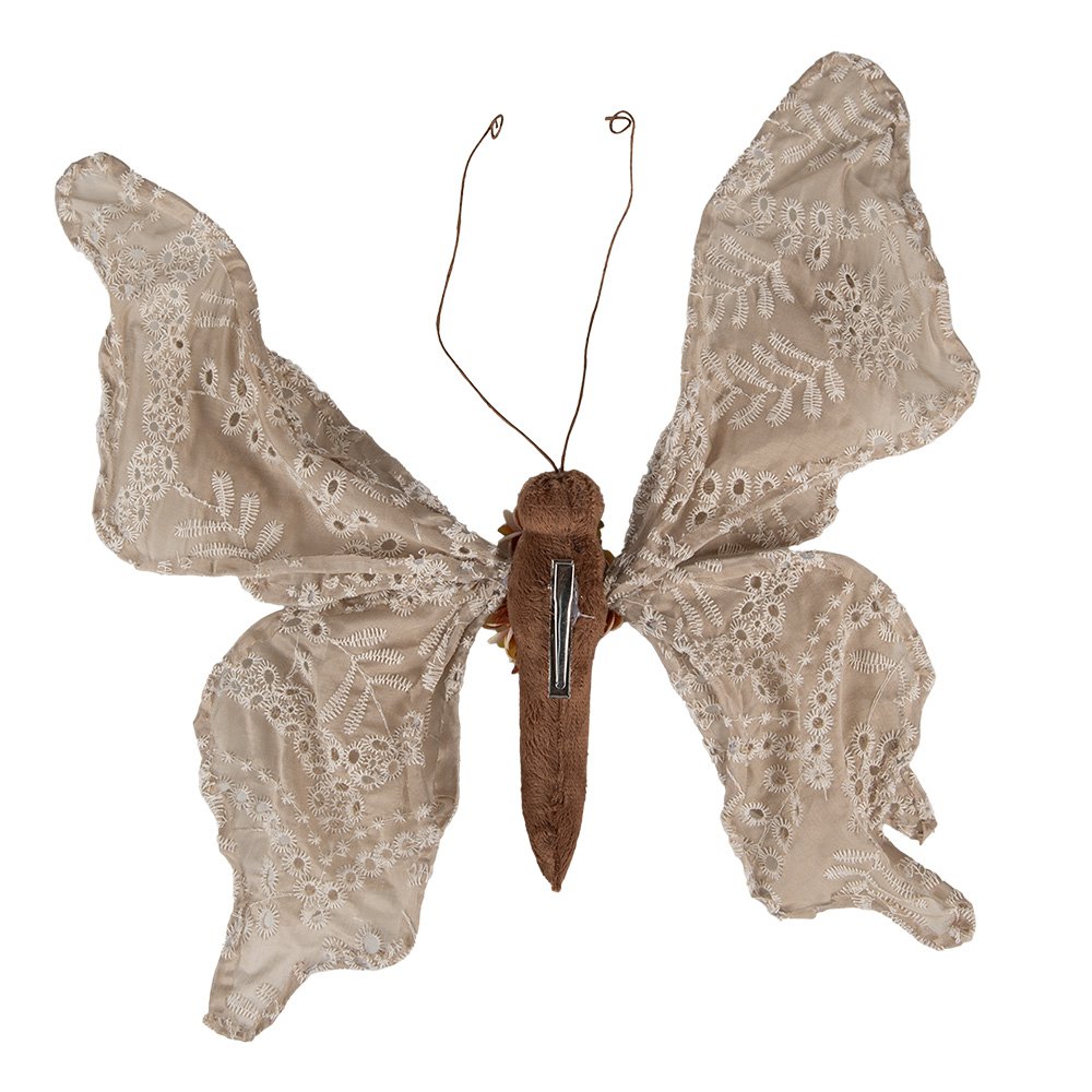 Decoratie Vlinder 33x6x31 cm Beige Synthetisch
