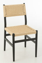 J-Line Chair Lap Beukenhout/Touw Zwart