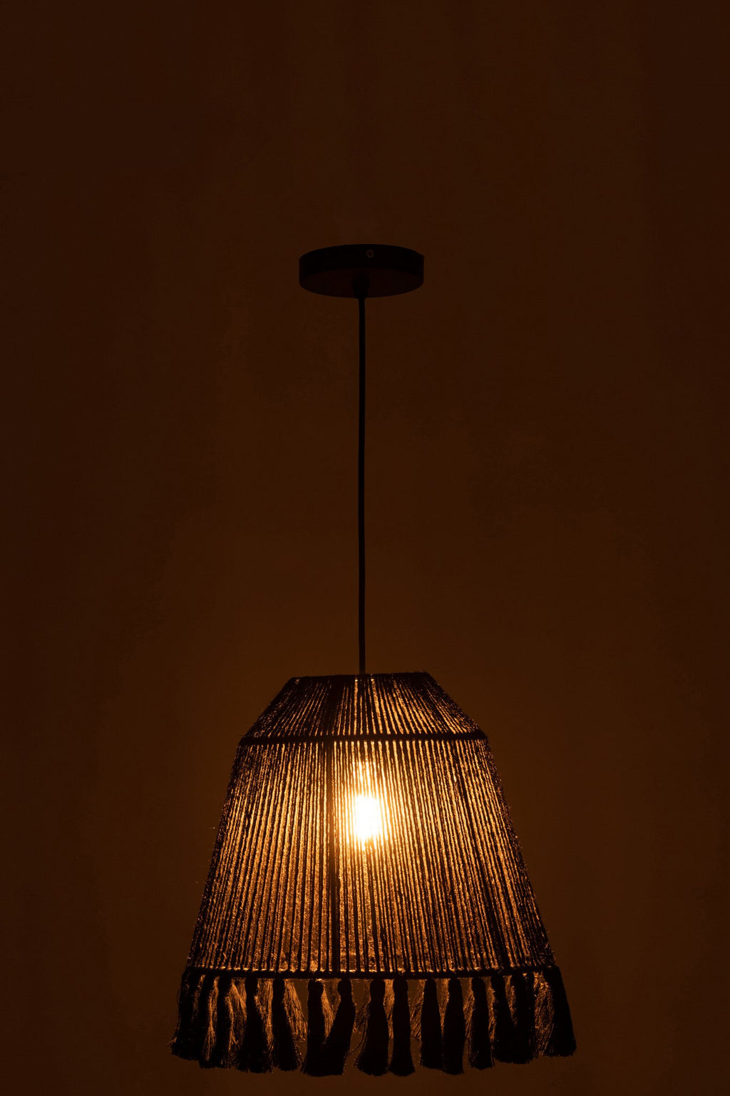 J-Line hanglamp Celia - jute - zwart - small