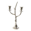 Kaarsen Standaard gewei zilver 2 h38 d12x9,5cm
