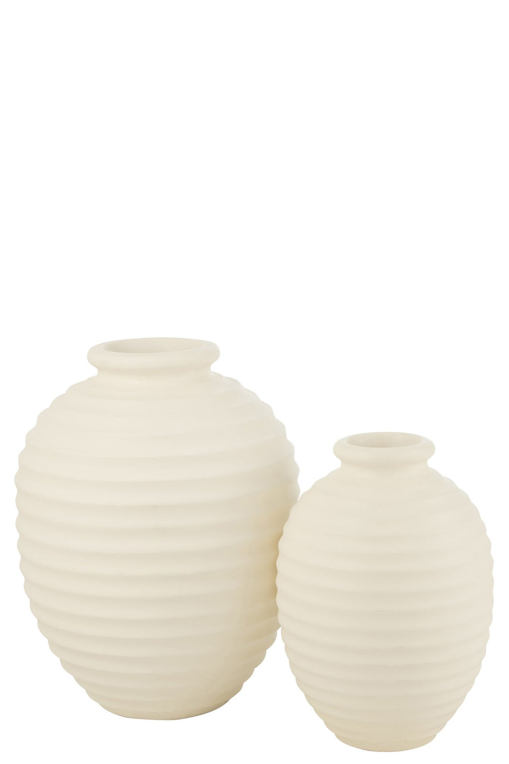 J-Line bloempot Ovaal Terracotta - keramiek - wit - large - 66 cm hoog