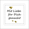 Mit liebe gemacht - wensetiket - rol van 500 stuks
