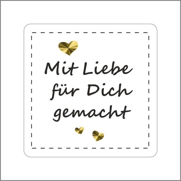 Mit liebe gemacht - wensetiket - rol van 500 stuks
