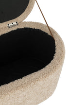 J-Line Poef Opslag Teddy Polyester Beige