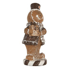 Kerstdecoratie Beeld Gingerbread man 9x8x20 cm Bruin Kunststof