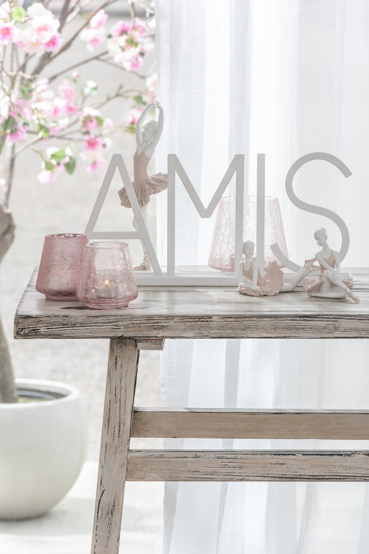 J-Line decoratie Amis - metaal - wit