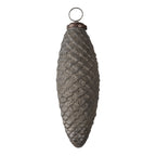 Kerstbal XL Dennenappel Ø 6 cm Grijs Glas Kerstboomversiering