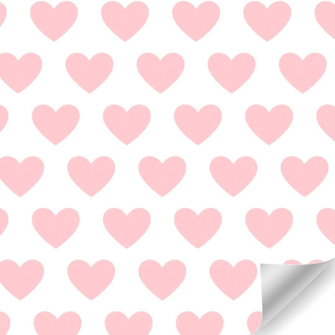 Papierrol – Harten Roze – 60 cm x 100 meter