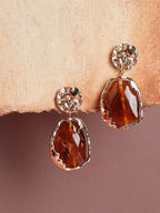 Eigentijdse oorbellen – Verguld – Kunststenen – 3,5 cm x 3 cm