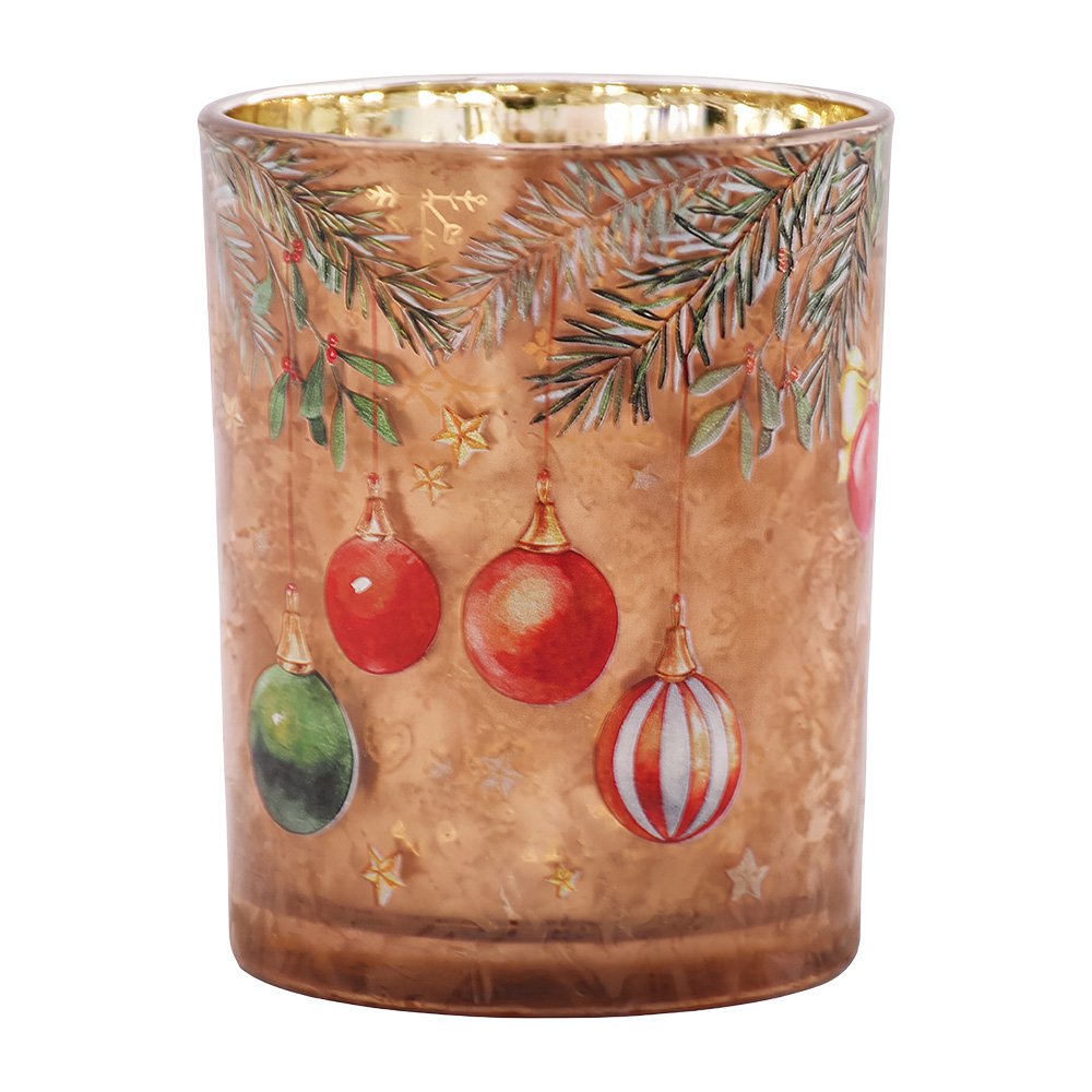 Waxinelichthouder Ø 10x13 cm Bruin Glas