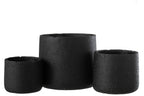 J-Line bloempot Potine - cement - zwart - large - Ø 19.00 cm