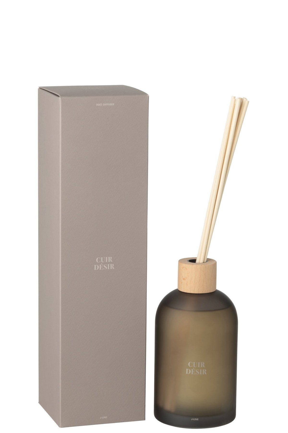 J-Line geurstokjes Accords Essentiels - Cuir Désir - bruin - 550 ml