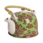 Theepot met Filter 800 ml Groen Rood Keramiek