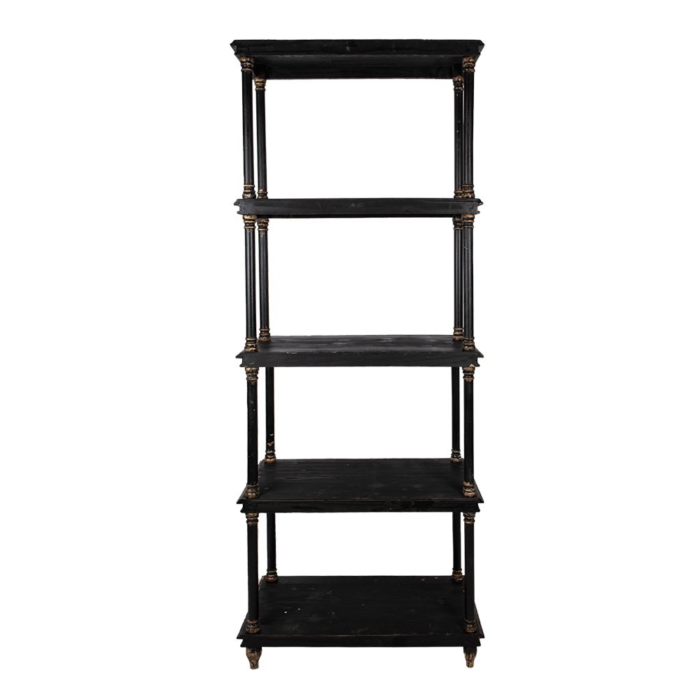 Boekenkast Zwart, Hout 80x40x210 cm