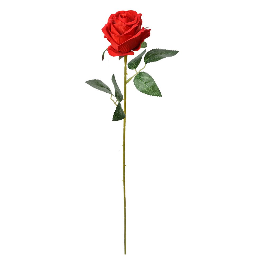 Kunstbloem Roos 50 cm Rood Katoen