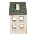 Waxinelichthouder Huis 7x7x13 cm Grijs Keramiek