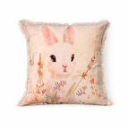 Geborduurd katoenen kussen - Alina Rabbit Design - 45 x 45 cm