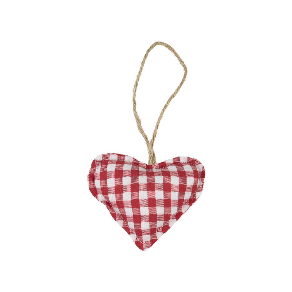 Hanger katoen hart rood 10cm