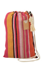 J-Line Hangmat Strepen Katoen/Polyester Felroze+Mix