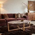 Ovale marmeren salontafel - Fantasy bruin - 120x60x38 cm