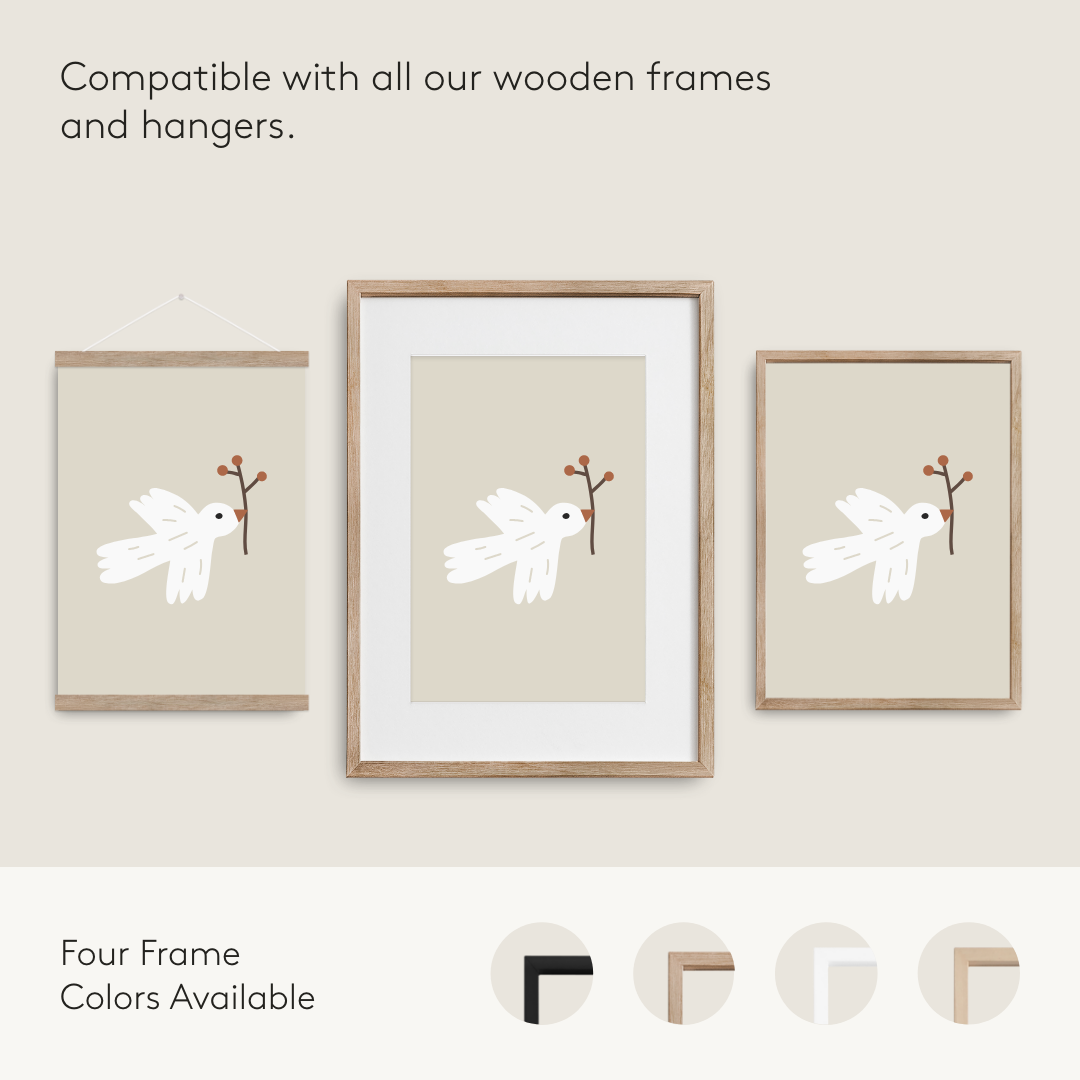 Gestippelde vogelposter - geel, ecopapier en verpakking
