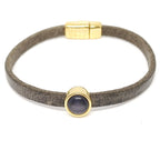 Timeless leren armband 24K verguld grijstinten