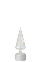 J-Line decoratie kerstboom Draaiend - glas - wit/transparant - S - LED