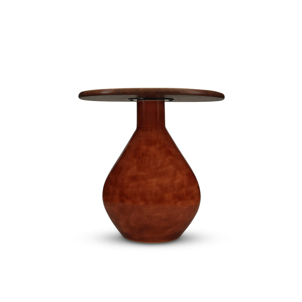 Bijzettafel 41x36xH40cm met houten tafelblad rode klei Mio