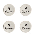 Deurknop Set van 4 Ø 4 cm Beige Keramiek Hart Meubelknop
