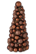 J-Line Kegel met kerstballen - PS - donkerbruin