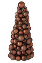 J-Line Kegel met kerstballen - PS - donkerbruin