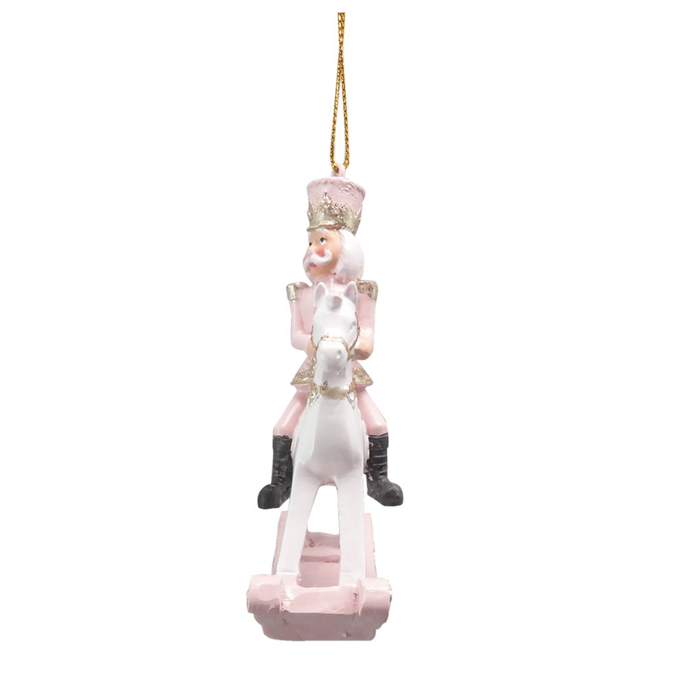 Kersthanger Hobbelpaard 9 cm Roze Kunststof Kerstdecoratie