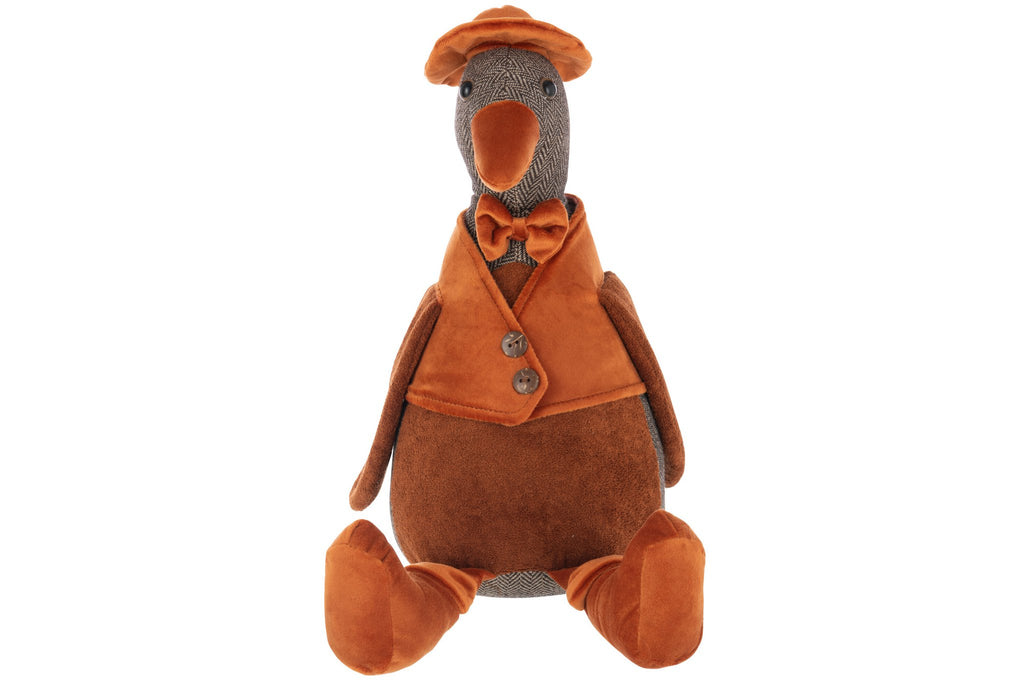 J-Line deurstopper Eend - polyresin - bruin