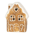 Decoratie Huis met LED 8x6x11 cm Bruin Keramiek
