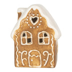 Decoratie Huis met LED 8x6x11 cm Bruin Keramiek
