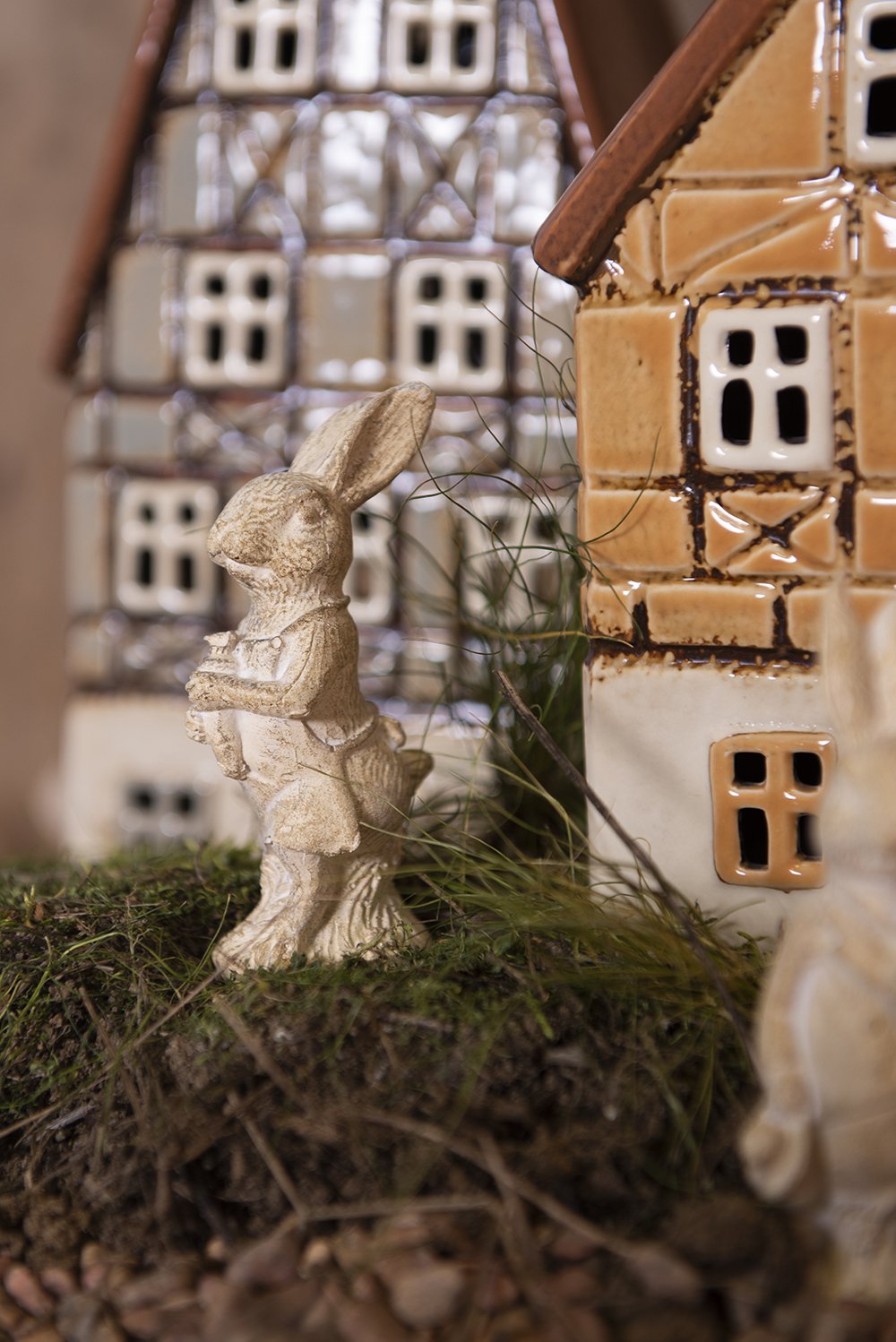 Beeld Konijn 11 cm Wit Kunststof