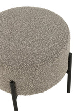 J-Line Kruk Boucle Multiplex/Polyester Grijs/Zwart