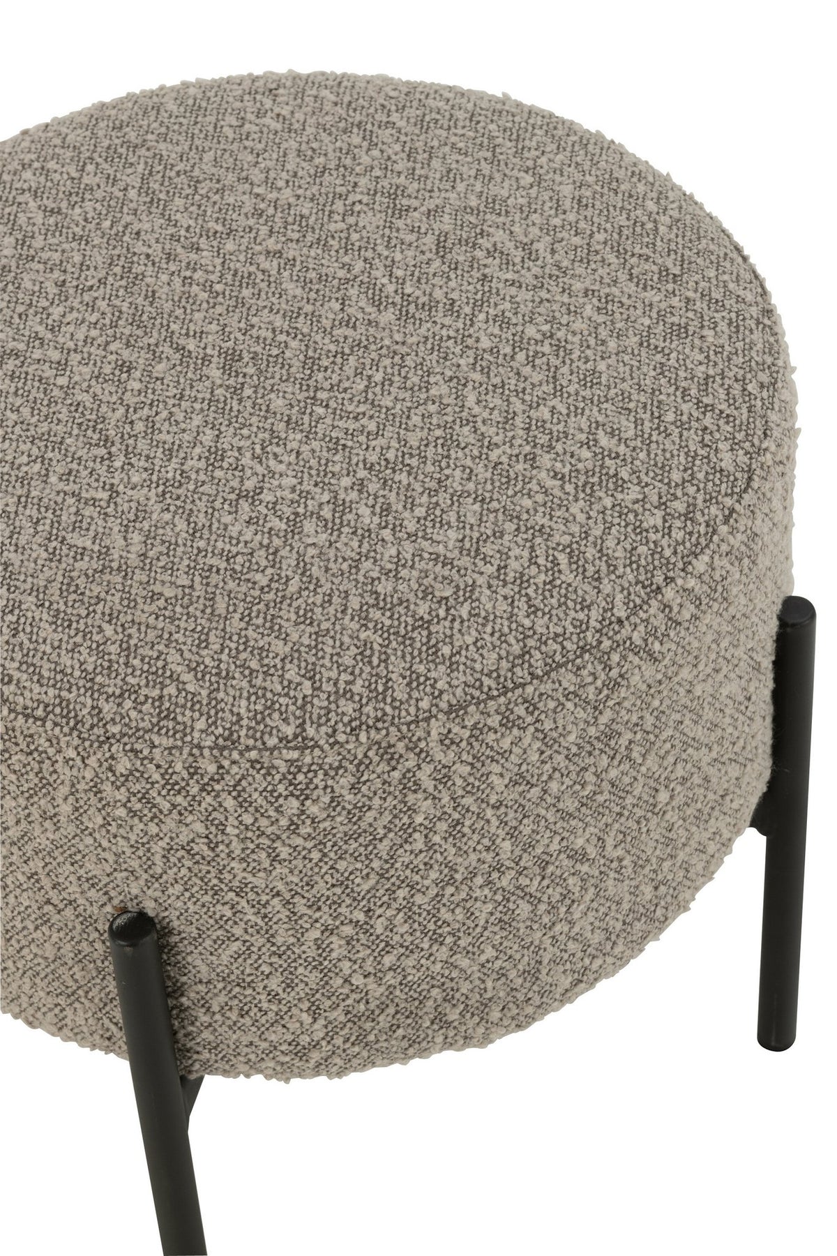 J-Line Kruk Boucle Multiplex/Polyester Grijs/Zwart