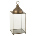 J-Line lantaarn Hagrid - glas/ijzer - brons - medium