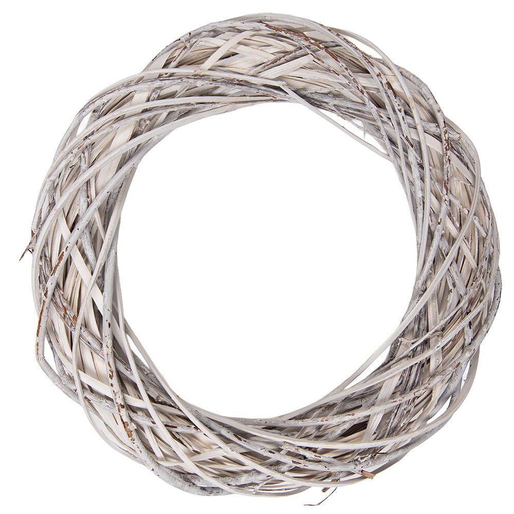Krans Ø 40x8 cm Wit Rotan