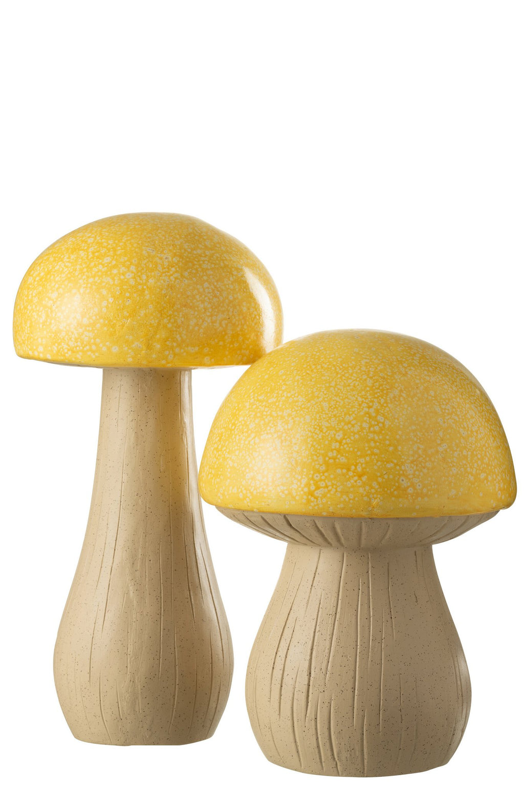 J-Line Set Van 2 Paddenstoelen Buiten Mgo Geel