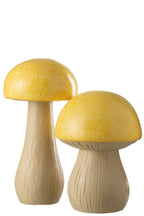 J-Line Set Van 2 Paddenstoelen Buiten Mgo Geel