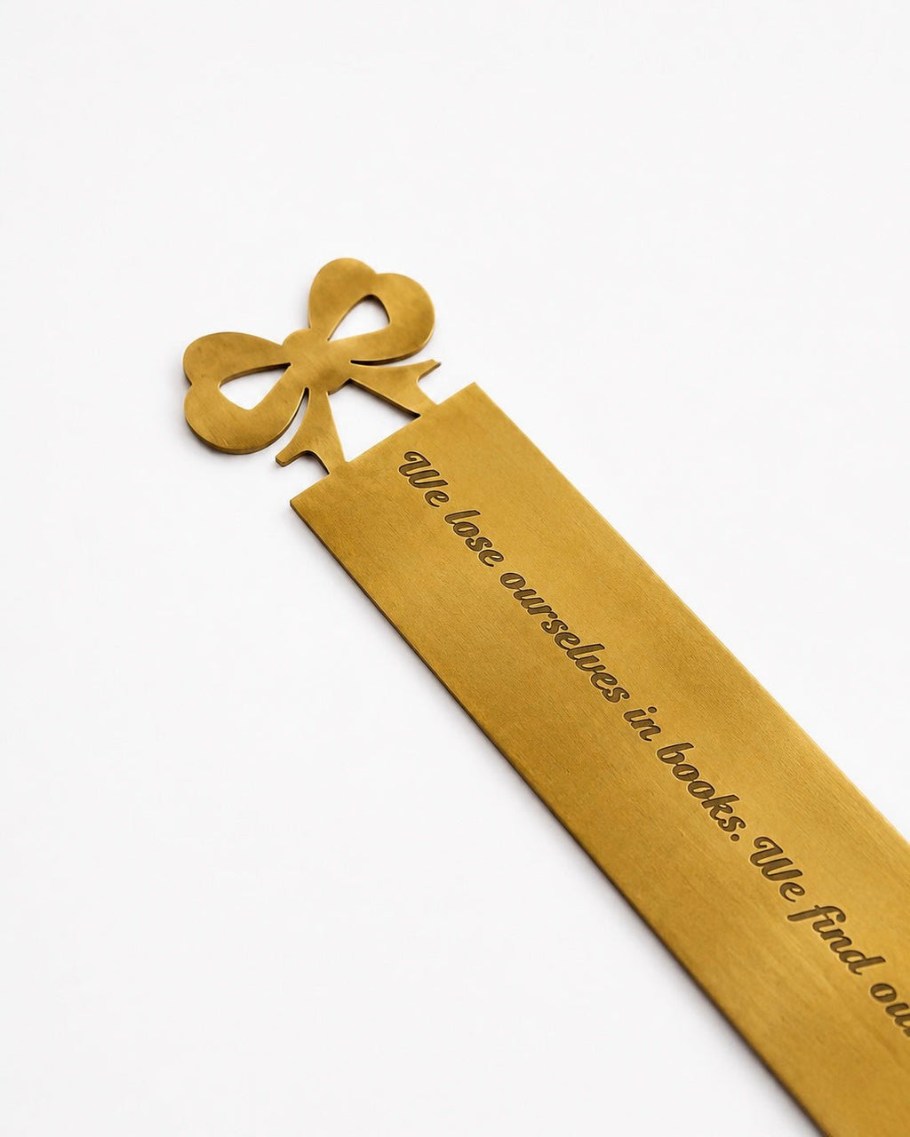 Bladwijzer | Metaal boogvormig gegraveerd | 15x3cm, geborsteld goud