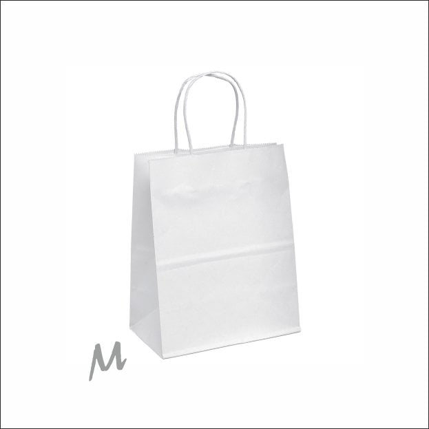 Papieren tas S – Wit (100 stuks)