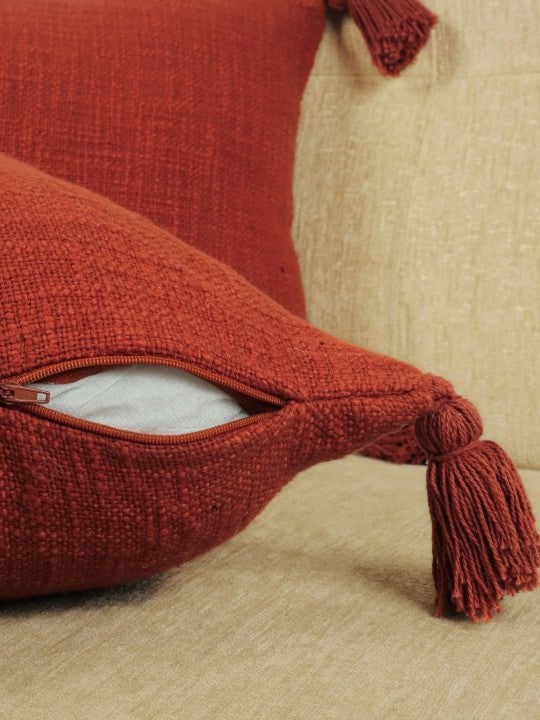 Set van 2 - Kussenslopen met textuur – Wasbare stoffenmix – Decoratieve kussenhoezen – 12x20in