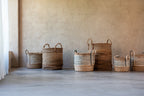 J-Line mand Lucie - jute - naturel - 3 stuks