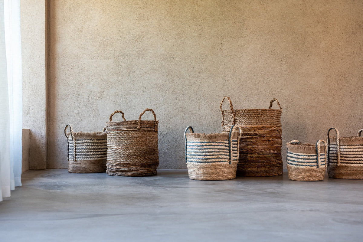 J-Line mand Lucie - jute - naturel - 3 stuks
