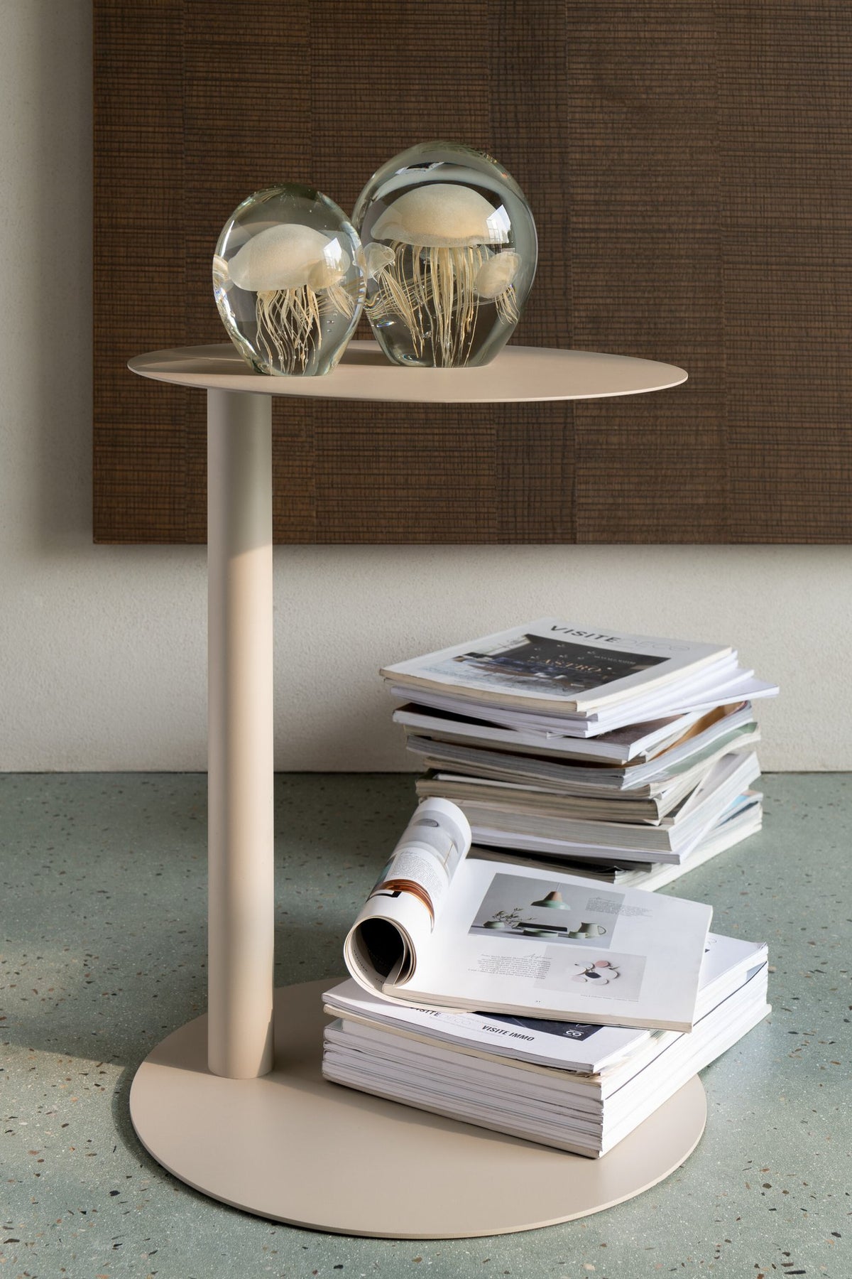 J-Line presse-papier Calypso Vierhoek - glas - transparant/beige - S